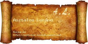 Asztalos Loránd névjegykártya